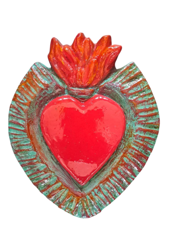 cr 17 x15 cms Sagrado corazón turquesa